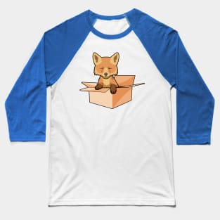 Fox as Baby in Box Baseball T-Shirt